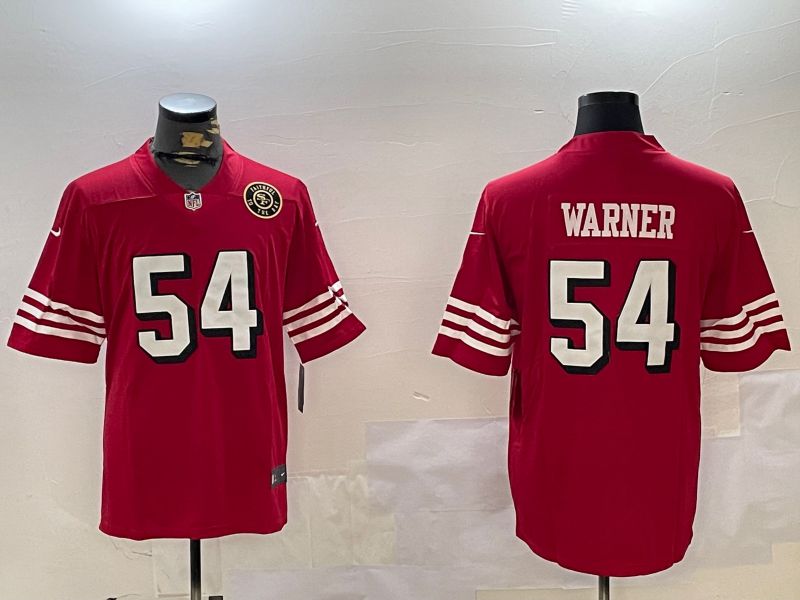 Men San Francisco 49ers #54 Warner Red Throwback 2024 Nike Limited NFL Jersey style 3->san francisco 49ers->NFL Jersey